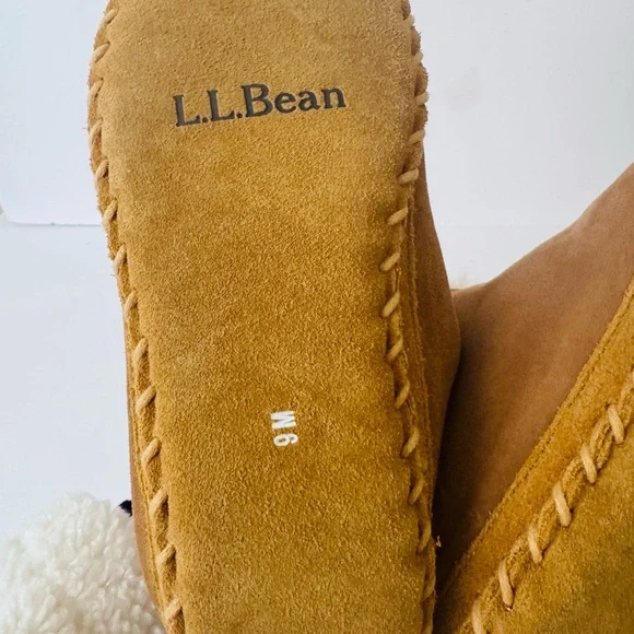 L.L. Bean Brown Shearling Slippers size 9 - Picture 3 of 3
